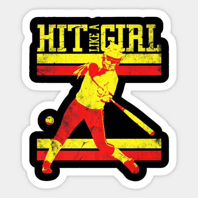 Hit Girl Softball Player Sticker by Magic Ball